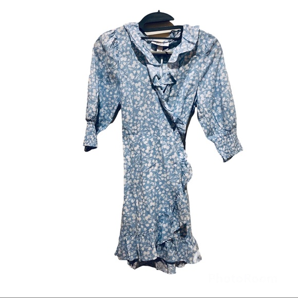 NWT RIXO Target collab Blue Floral Wrap Dress XXS - Picture 6 of 6